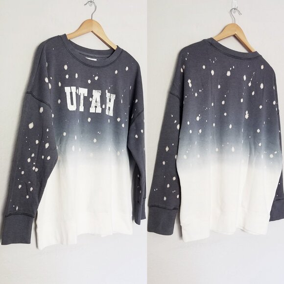 NEW Maurices Utah Tie Dye Ombre Sweatshirt Women Plus Size 0X Blue/Off White $40 - Picture 14 of 14